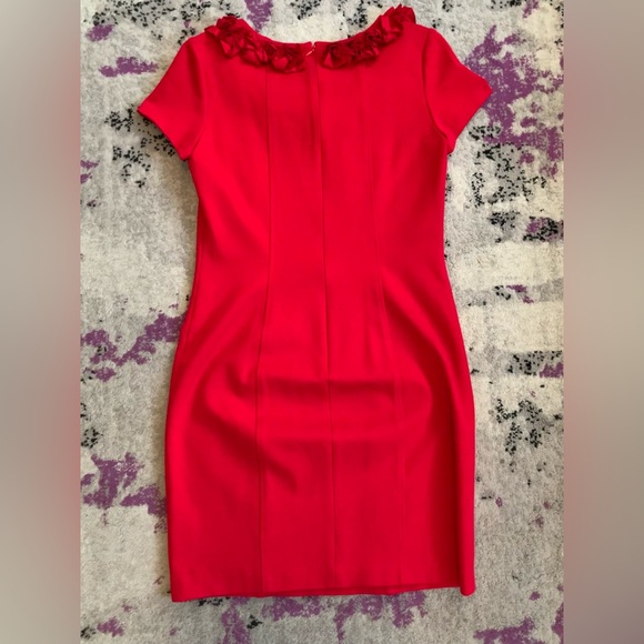 Insight red sheath dress with ruffle collar detail! - Picture 2 of 4